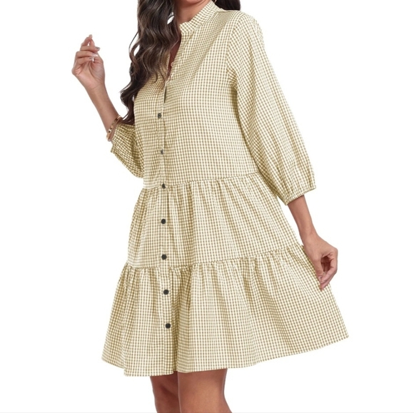 CCTOO Women's Yellow  Button-Down Dress Size L. - Picture 3 of 13